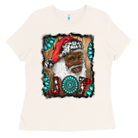 Bone african american santa joy Ladies Tee - RanaPortraitStore