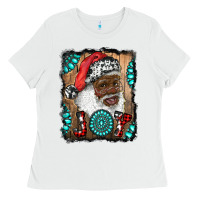 White african american santa joy Ladies Tee - RanaPortraitStore