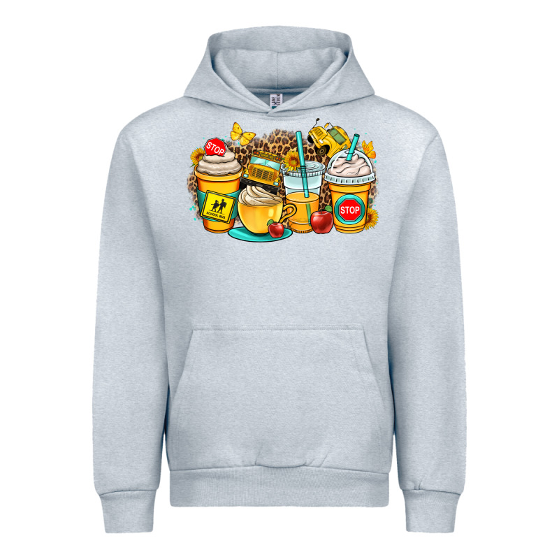 School Bus Coffee Cups Urban Hoodie by OliviaCreatesArt | Teevron