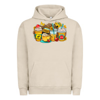 Pigment French Oak school bus coffee cups Urban Hoodie - OliviaCreatesArt