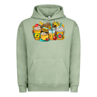Pigment Oil Green school bus coffee cups Urban Hoodie - OliviaCreatesArt