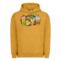 Pigment Peanut Butter school bus coffee cups Urban Hoodie - OliviaCreatesArt