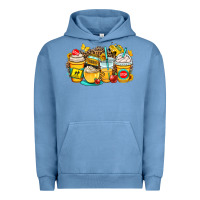 Pigment Pebble Blue school bus coffee cups Urban Hoodie - OliviaCreatesArt