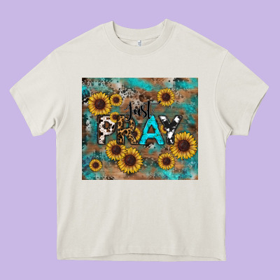 Just Pray Tumbler Heavy Core Tee Designed By Ranaportraitstore