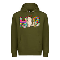 Army Green Hop rabbit Premium Hoodie - NancyCooperArtShop