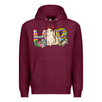 Burgundy Hop rabbit Premium Hoodie - NancyCooperArtShop