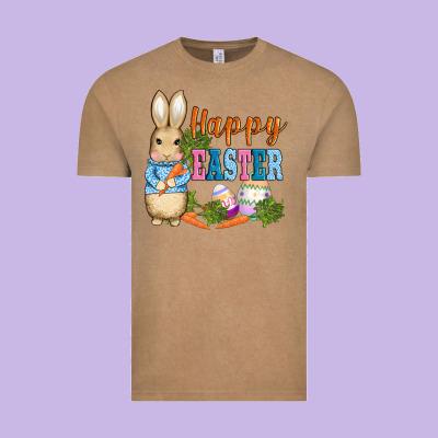 Easter Bunny Egg And Carrots Vintage Tee Designed By Adodesignshop