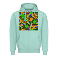 Seafoam St. Patricks rainbow seamless Zipper Hoodie - BundleAndBundleShop
