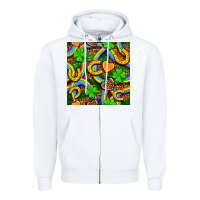 White St. Patricks rainbow seamless Zipper Hoodie - BundleAndBundleShop
