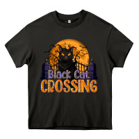 Asphalt Black Cat Crossing Heavy Core Tee - texasbilliewilder