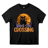 Black Black Cat Crossing Heavy Core Tee - texasbilliewilder