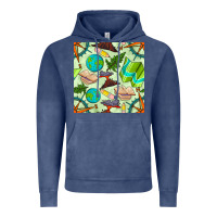 Vintage Denim geography class seamless pattern Vintage Hoodie - BundleAndBundleShop