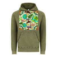 Vintage Olive geography class seamless pattern Vintage Hoodie - BundleAndBundleShop