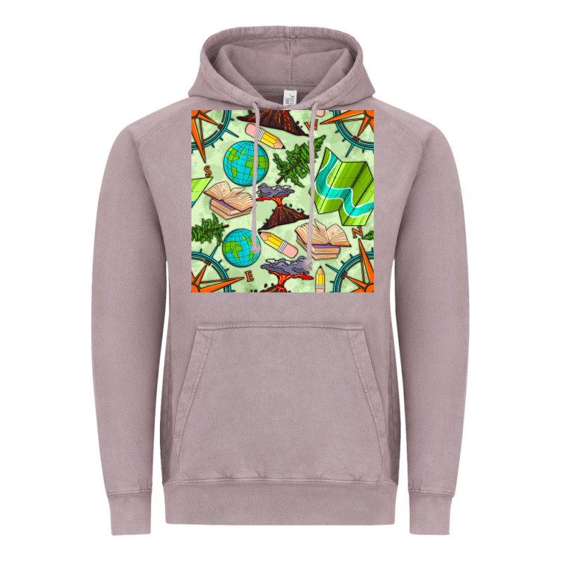 Geography Class Seamless Pattern Vintage Hoodie by BundleAndBundleShop | Teevron