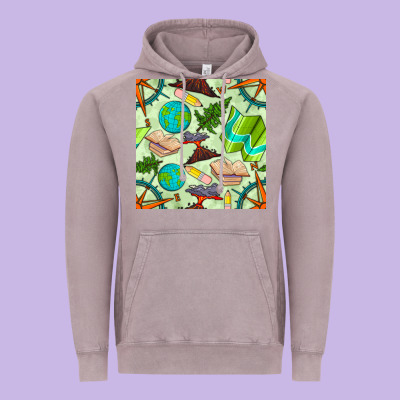 Geography Class Seamless Pattern Vintage Hoodie Designed By Bundleandbundleshop