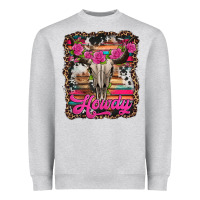 Heather Grey howdy valentine's day bull skull Heavyweight Sweatshirt - Jasminsmagicworld