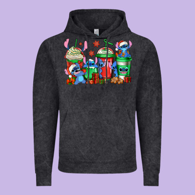 Christmas Stitch Coffee Vintage Hoodie Designed By Jasminsmagicworld