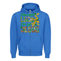 True Royal I Don't Need Luck I've Got Jesus St. Patricks Zipper Hoodie - BundleAndBundleShop
