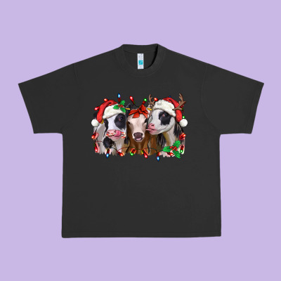 Funny Christmas Heifers Urban Heavy Tee Designed By Jasminsmagicworld