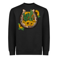Black western horseshoe sunflower cactus Heavyweight Sweatshirt - BarkalooDesign
