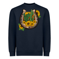 Navy western horseshoe sunflower cactus Heavyweight Sweatshirt - BarkalooDesign