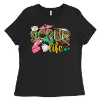 Black scrub life Ladies Tee - texasbilliewilder