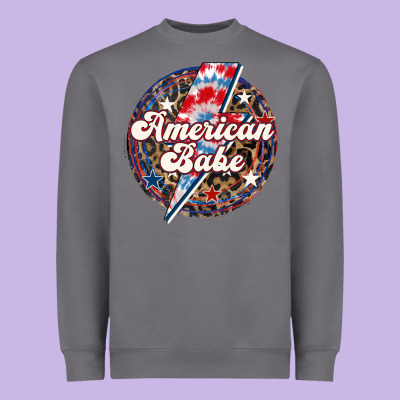 Western American Babe Patriotic Heavyweight Sweatshirt Designed By Lillyallendesigns