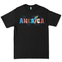 Black Lightning bolt with America Premium Tee - Neo Western