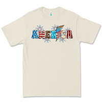 Bone Lightning bolt with America Premium Tee - Neo Western