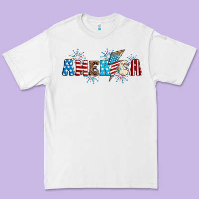 Lightning Bolt With America Premium Tee Designed By Neo Western