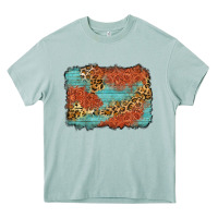 Arona western leopard tooled leather background Heavy Core Tee - Zillion Design Studio