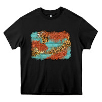 Black western leopard tooled leather background Heavy Core Tee - Zillion Design Studio