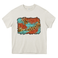 Cream western leopard tooled leather background Heavy Core Tee - Zillion Design Studio