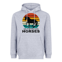 Heather Grey Just A Girl Who Loves Horses Heavyweight Hoodie - Bettercallsaul