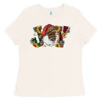 Bone african american santa joy with sunflowers Ladies Tee - RanaPortraitStore