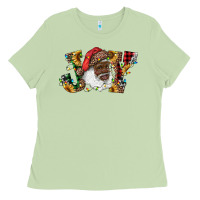 Matcha african american santa joy with sunflowers Ladies Tee - RanaPortraitStore
