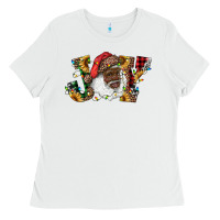 White african american santa joy with sunflowers Ladies Tee - RanaPortraitStore