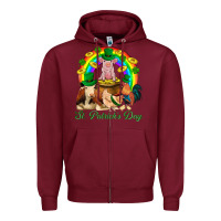Burgundy St. Patrick's Day Farm Animal Png Zipper Hoodie - BundleAndBundleShop