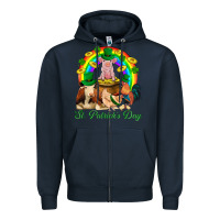 Navy St. Patrick's Day Farm Animal Png Zipper Hoodie - BundleAndBundleShop