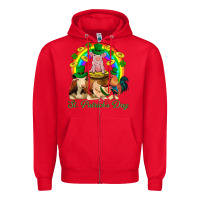 Red St. Patrick's Day Farm Animal Png Zipper Hoodie - BundleAndBundleShop