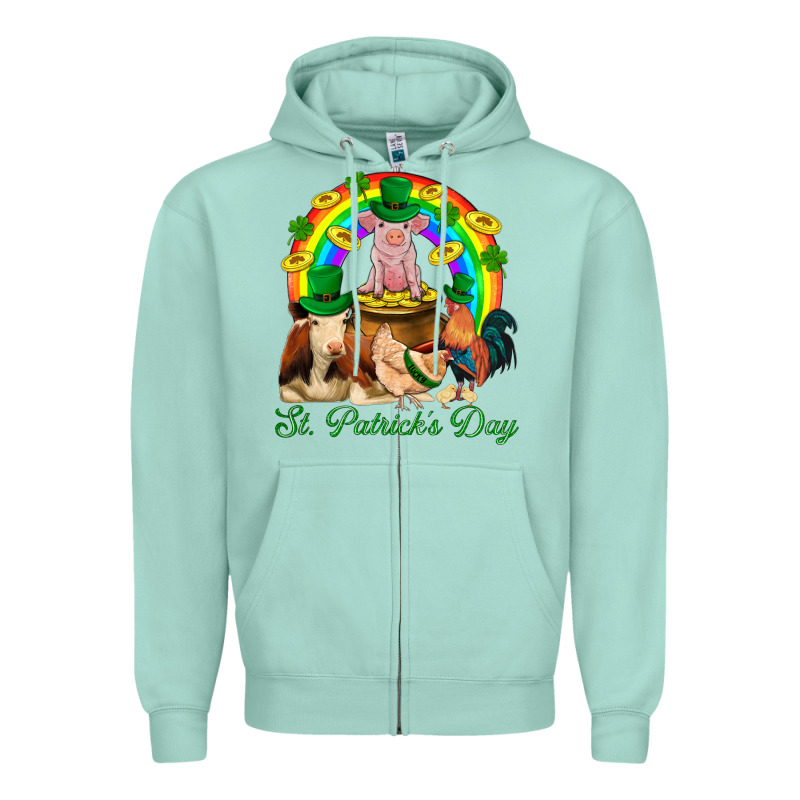 St. Patrick's Day Farm Animal Png Zipper Hoodie by BundleAndBundleShop | Teevron