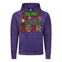 Cloud Purple dear santa just bring a beer with a beer bottle Vintage Hoodie - AdoDesignShop