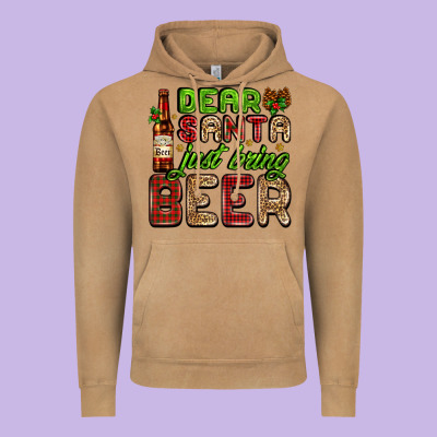 Dear Santa Just Bring A Beer With A Beer Bottle Vintage Hoodie Designed By Adodesignshop