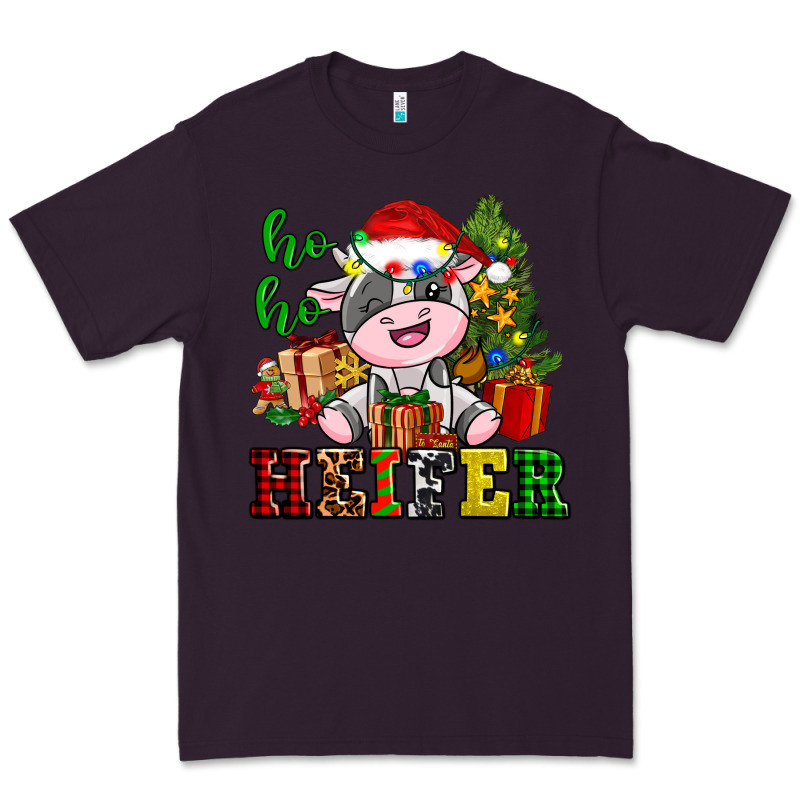 Ho Ho Heifer Little Cute Christmas Cow Premium Tee by AdoDesignShop | Teevron