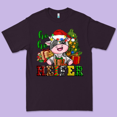 Ho Ho Heifer Little Cute Christmas Cow Premium Tee Designed By Adodesignshop