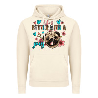 Vintage Artic life is better with a pug Vintage Hoodie - Jasminsmagicworld