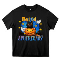 Black Black Cat Apothecary Heavy Core Tee - texasbilliewilder