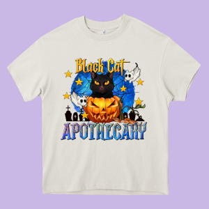 Black Cat Apothecary Heavy Core Tee Designed By Texasbilliewilder