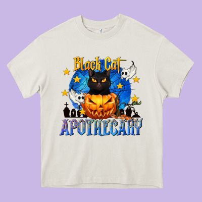Black Cat Apothecary Heavy Core Tee Designed By Texasbilliewilder