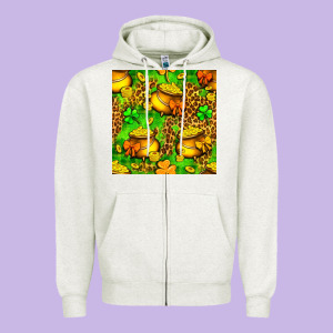 St. Patrick's Pot Of Gold Seamless Pattern Zipper Hoodie Designed By Bundleandbundleshop